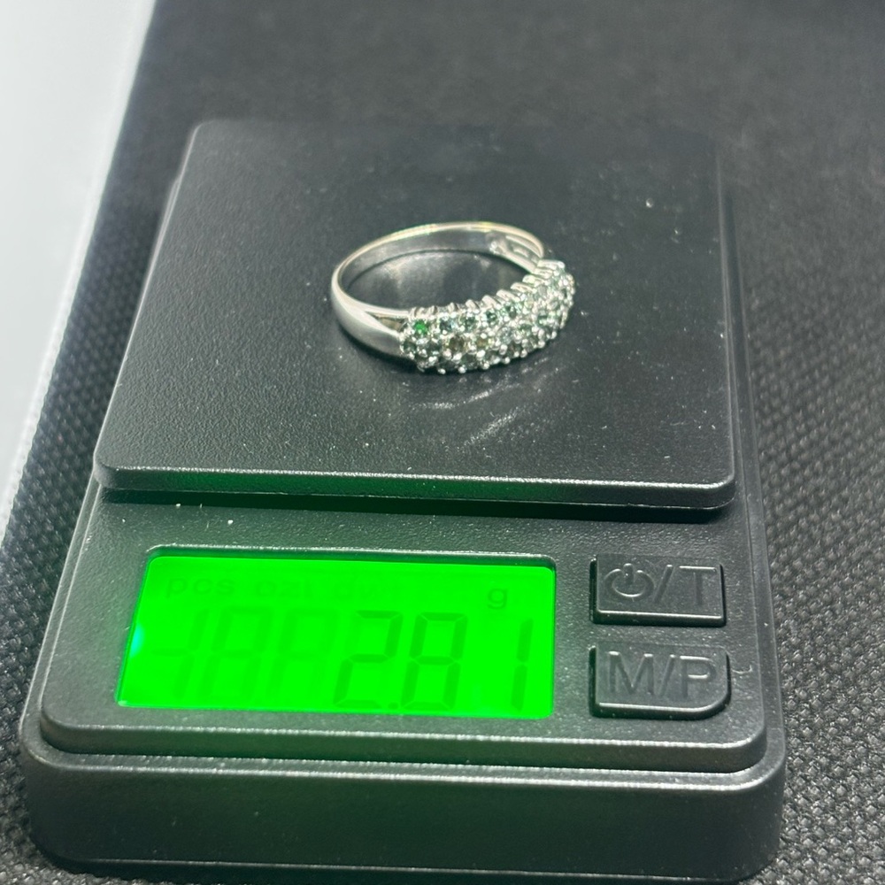 14K White Gold Natural Green Diamond Ring, $1875 APPRAISED, size 7 - Picture 6 of 11